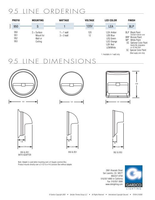 Gardco 95 LINE LED Steplights - Gardco Lighting