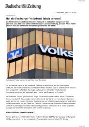Hat die Freiburger Volksbank falsch beraten? - Wertpapier-schaden ...