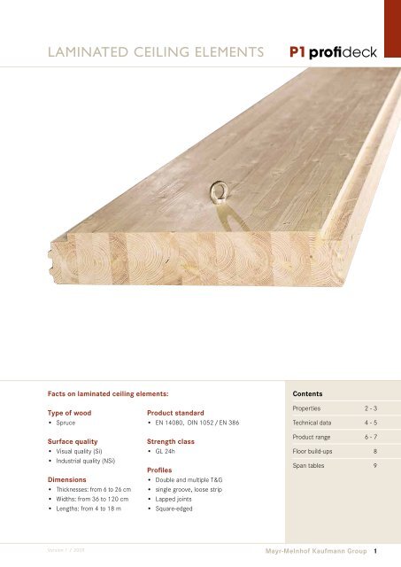 P1profideck Laminated Ceiling Elements