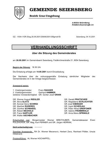 Sitzung 26.09.2001