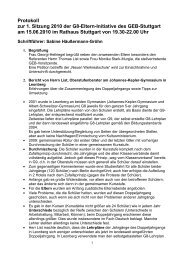 Protokoll zur 1. Sitzung 2010 der G8-Eltern-Initiative ... - GEB Stuttgart