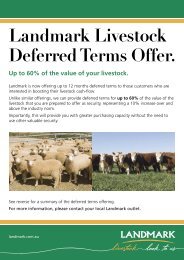 Landmark Livestock Deferred Terms Offer. - Livestock - Landmark