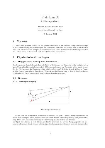 Praktikum GI Gitterspektren - hanno-rein.de