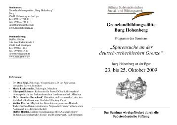 Programmheft BH 23.-25.10.2009 - Burg Hohenberg