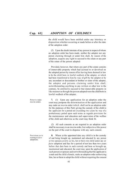 Adoption of Children Ordinance