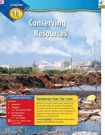 Chapter 19: Conserving Resources
