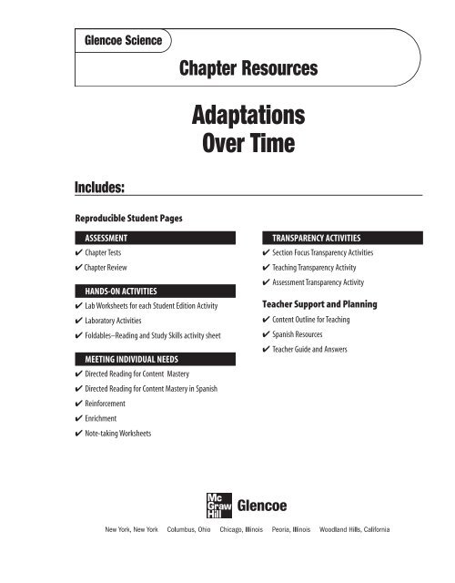 Chapter 12 Resource: Adaptations over Time