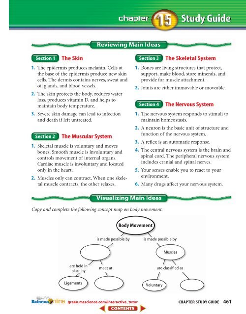 Chapter 15: Support, Movement, and Responses - Science