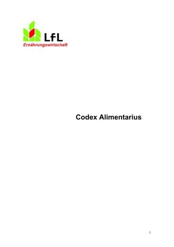 Codex Alimentarius offiziell dargestellt