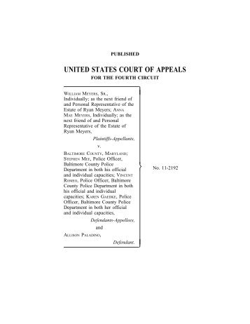 MEYERS v. BALTIMORE COUNTY, MARYLAND - Court of Appeals ...