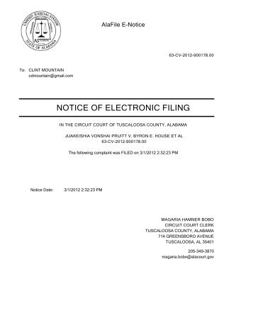 NOTICE OF ELECTRONIC FILING - Lawyers USA Online