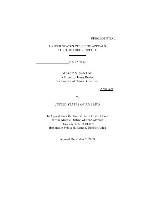 PRECEDENTIAL UNITED STATES COURT OF APPEALS FOR THE ...
