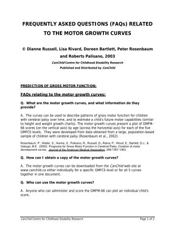 Motor Growth Curves - Motor Growth Measures - CanChild Centre ...