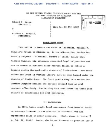 Case 1:08-cv-00112-GBL-BRP Document 14 Filed 04/02/2008 Page ...