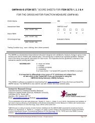 Item Set - Motor Growth Measures - CanChild Centre for Childhood ...