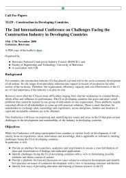 The 2nd International Conference on Challenges Facing the ... - Cib
