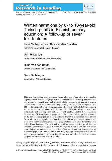 to 10-year-old Turkish pupils in Flemish primary education
