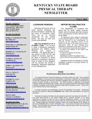 Newsletter September 2002 - Kentucky Board of Physical Therapy