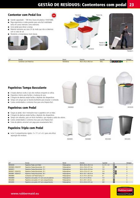 Gestão de Resíduos - Rubbermaid Commercial Products