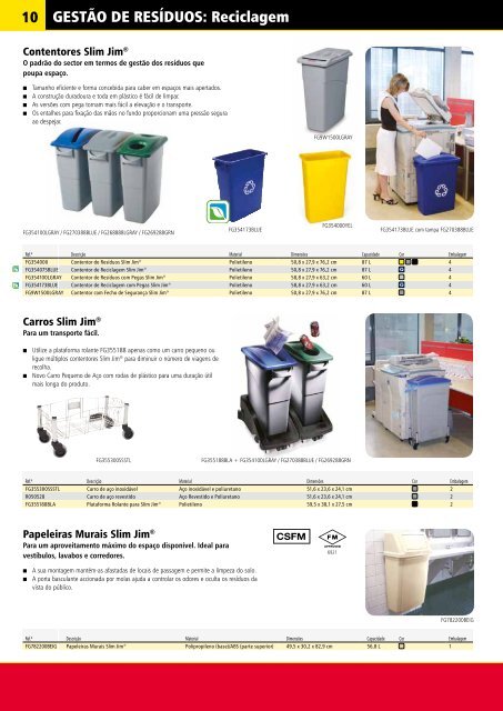 Gestão de Resíduos - Rubbermaid Commercial Products