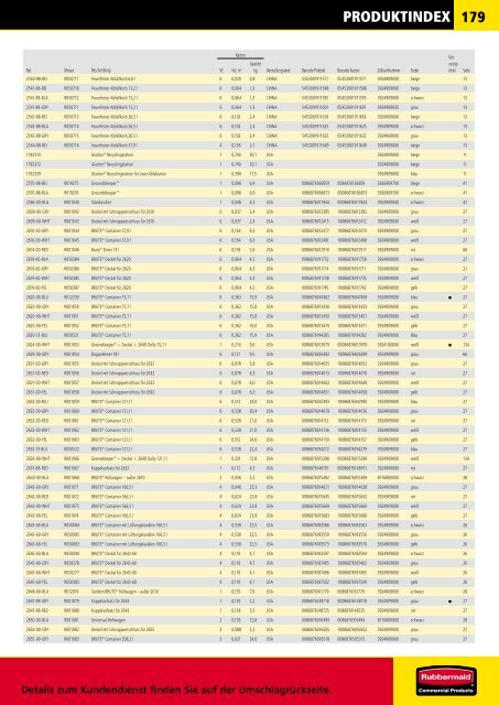 PRODUKTKATALOG Erfah - Rubbermaid Commercial Products