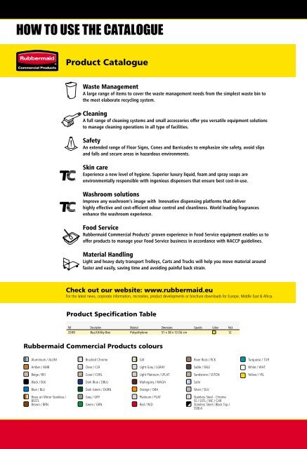 PRODUCT CATALOGUE Exper - Rubbermaid Commercial Products