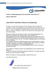 Freizeit- und Bildungsprogramm der Lebenshilfe Lüdenscheid