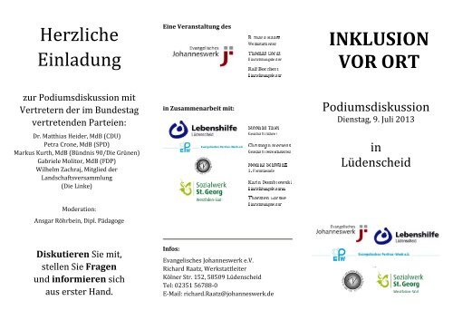 Flyer Podiumsdiskussion" - Lebenshilfe Kreisvereinigung ...