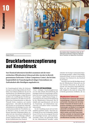 Druckfarbenrezeptierung auf Knopfdruck