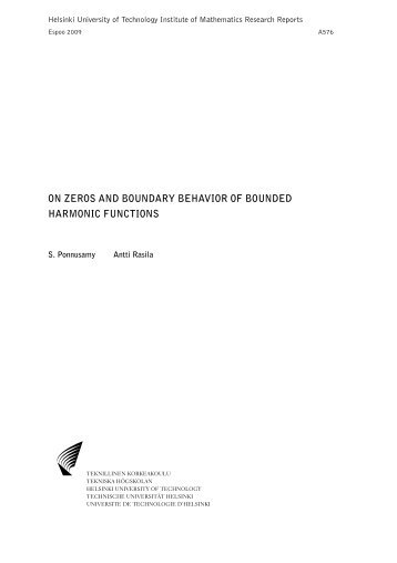 on zeros and boundary behavior of bounded harmonic functions