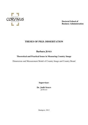 THESES OF PH.D. DISSERTATION Barbara JENES