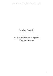 Fazakas Gergely Az osztalékpolitika vizsgálata Magyarországon