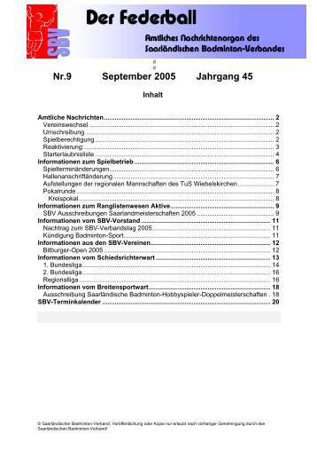 Nr.9 September 2005 Jahrgang 45 - Saarländischer ...