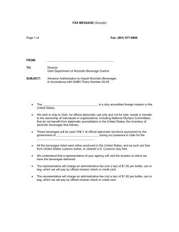 fax message example