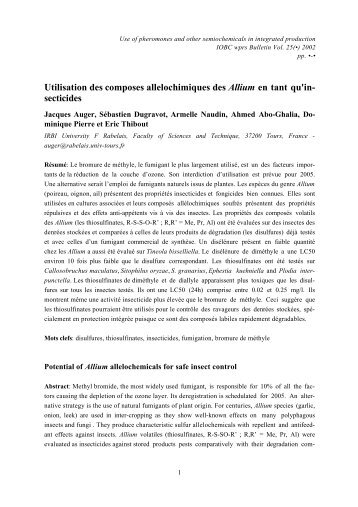 Utilisation des composes allelochimiques des Allium en tant qu'in ...