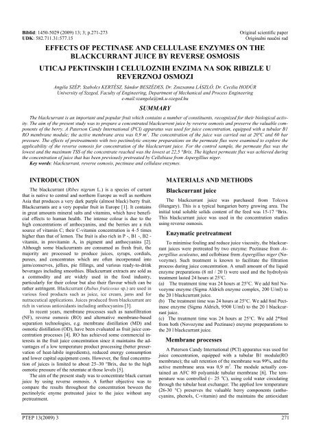 effects of pectinase and cellulase enzymes on the ... - Publicatio