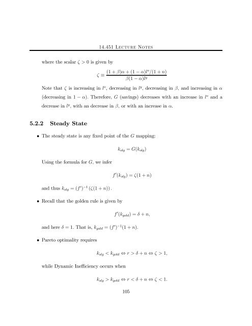 14.451 Lecture Notes Economic Growth