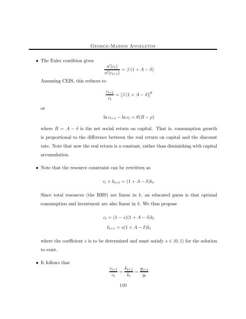 14.451 Lecture Notes Economic Growth