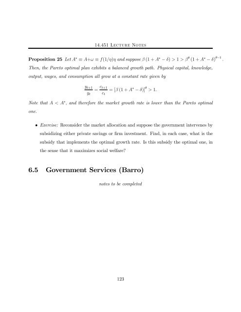 14.451 Lecture Notes Economic Growth