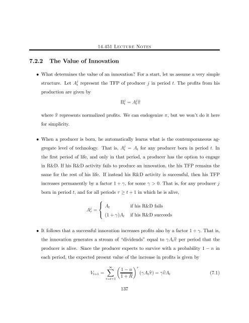 14.451 Lecture Notes Economic Growth