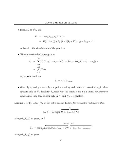 14.451 Lecture Notes Economic Growth