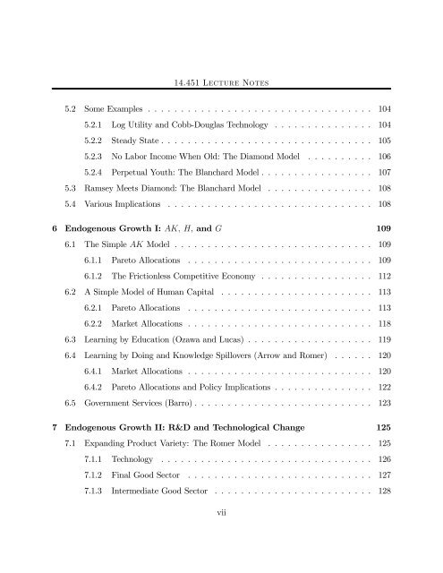 14.451 Lecture Notes Economic Growth