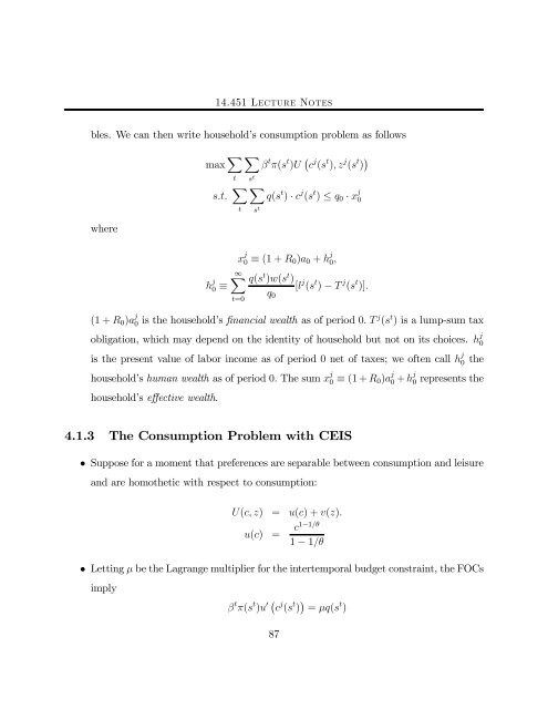 14.451 Lecture Notes Economic Growth