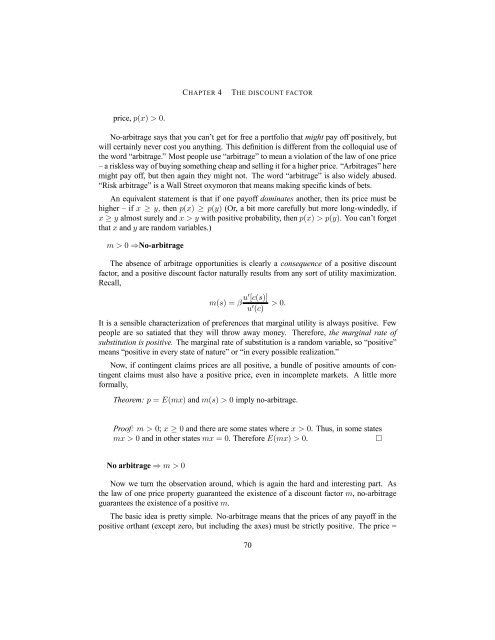 Asset Pricing John H. Cochrane June 12, 2000