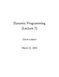 Dynamic Programming (Lecture 7)