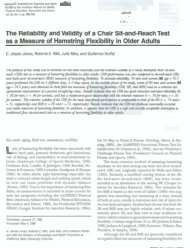 The Reliability and Validity of a Chair Sit-and-Reach Test as a ...