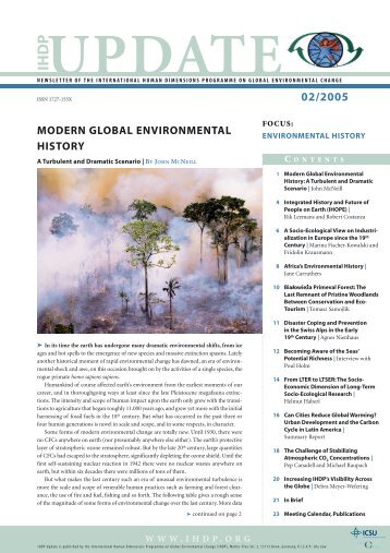 MODERN GLOBAL ENVIRONMENTAL HISTORY