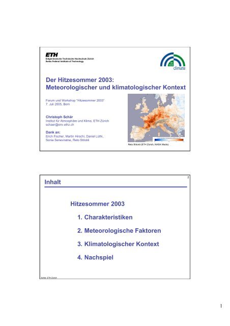 Der Hitzesommer 2003: Meteorologischer und klimatologischer ...