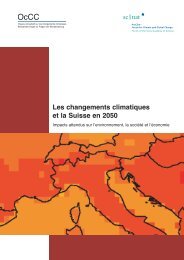 Les changements climatiques et la Suisse en 2050 - OcCC