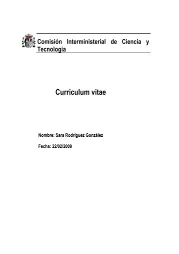 Curriculum vitae - BISITE - Universidad de Salamanca